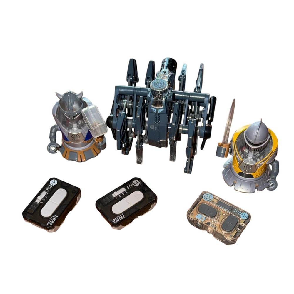 Read Hexbug Micro Titans Battling Robots Lot 2 Knights 1‎ Spider with Remotes